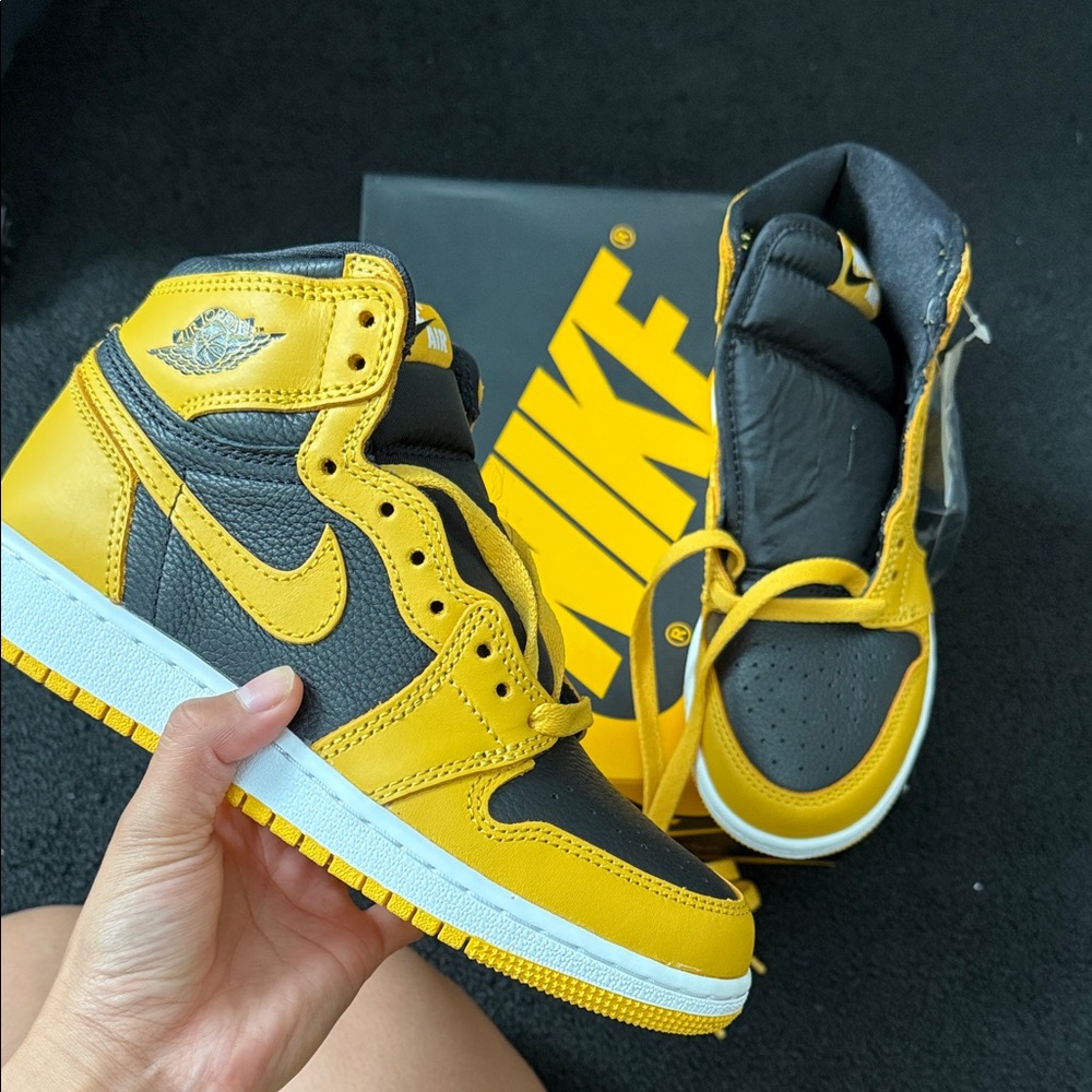 Nike Black and Yellow High-Top Sneakers